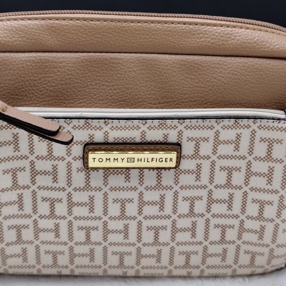 Tommy Hilfiger Handbags - Tommy Hilfiger Women Brown Naomi II Monogram Textured Xbody Bag with Pouch